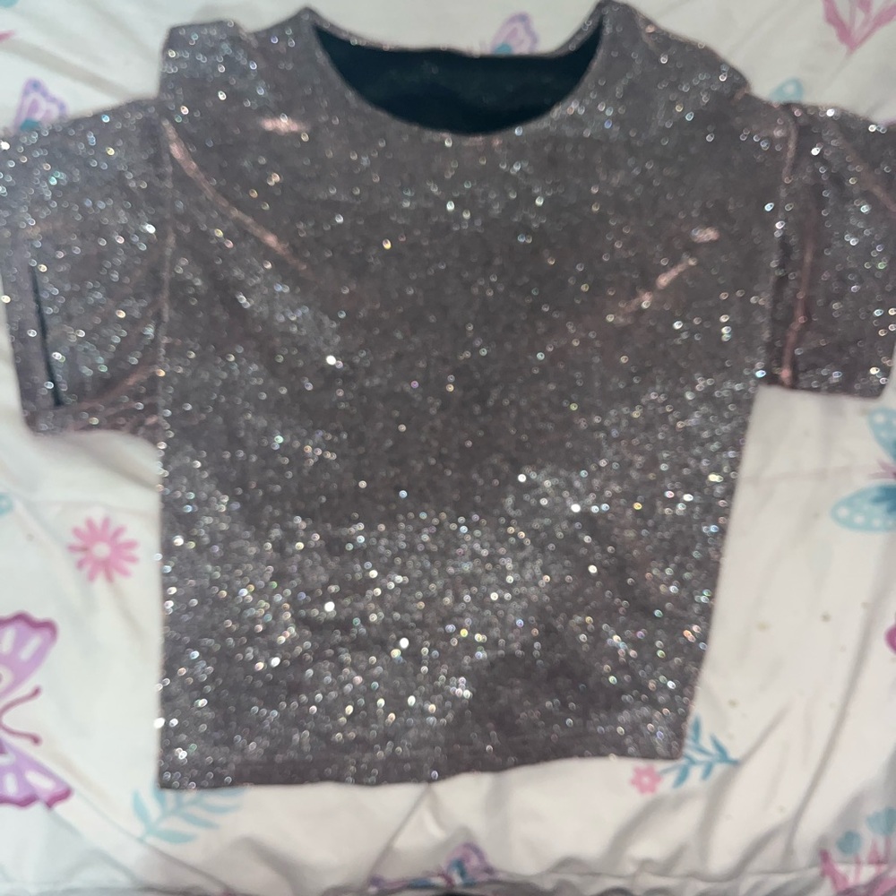 Glittery Silver Top
